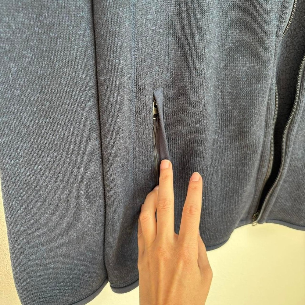 Patagonia Sweater Full Zip Fleece Jacket Mens Medium Navy Blue - Picture 5 of 5